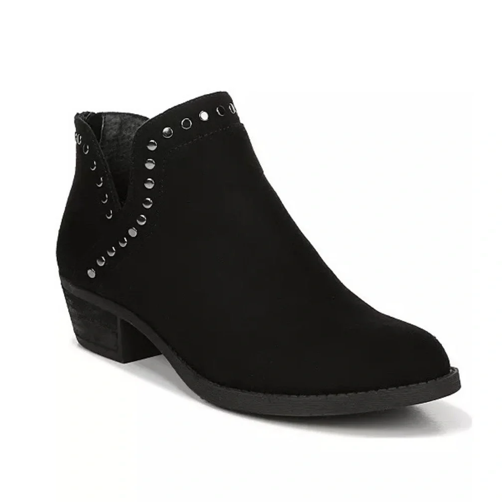 CARLOS SANTANA STUD DETAIL BLACK BOOTIES